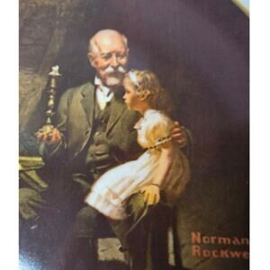 SALE VTG Norman Rockwell Light Series "Evenings Ease" "Grandpa's Treasures"  DAD